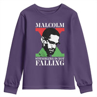 Malcolm X Youth Sweatshirt Stumbling Is Not Falling Black History Leader TS12