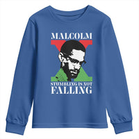 Malcolm X Youth Sweatshirt Stumbling Is Not Falling Black History Leader TS12