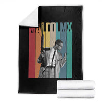 Malcolm X Throw Blanket Retro Portrait Black Empowerment Heritage Gift - Wonder Print Shop