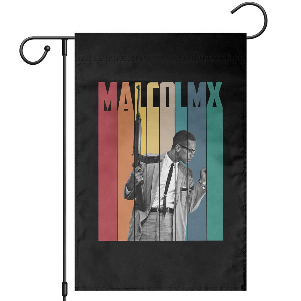 Malcolm X Garden Flag Retro Portrait Black Empowerment Heritage Gift - Wonder Print Shop