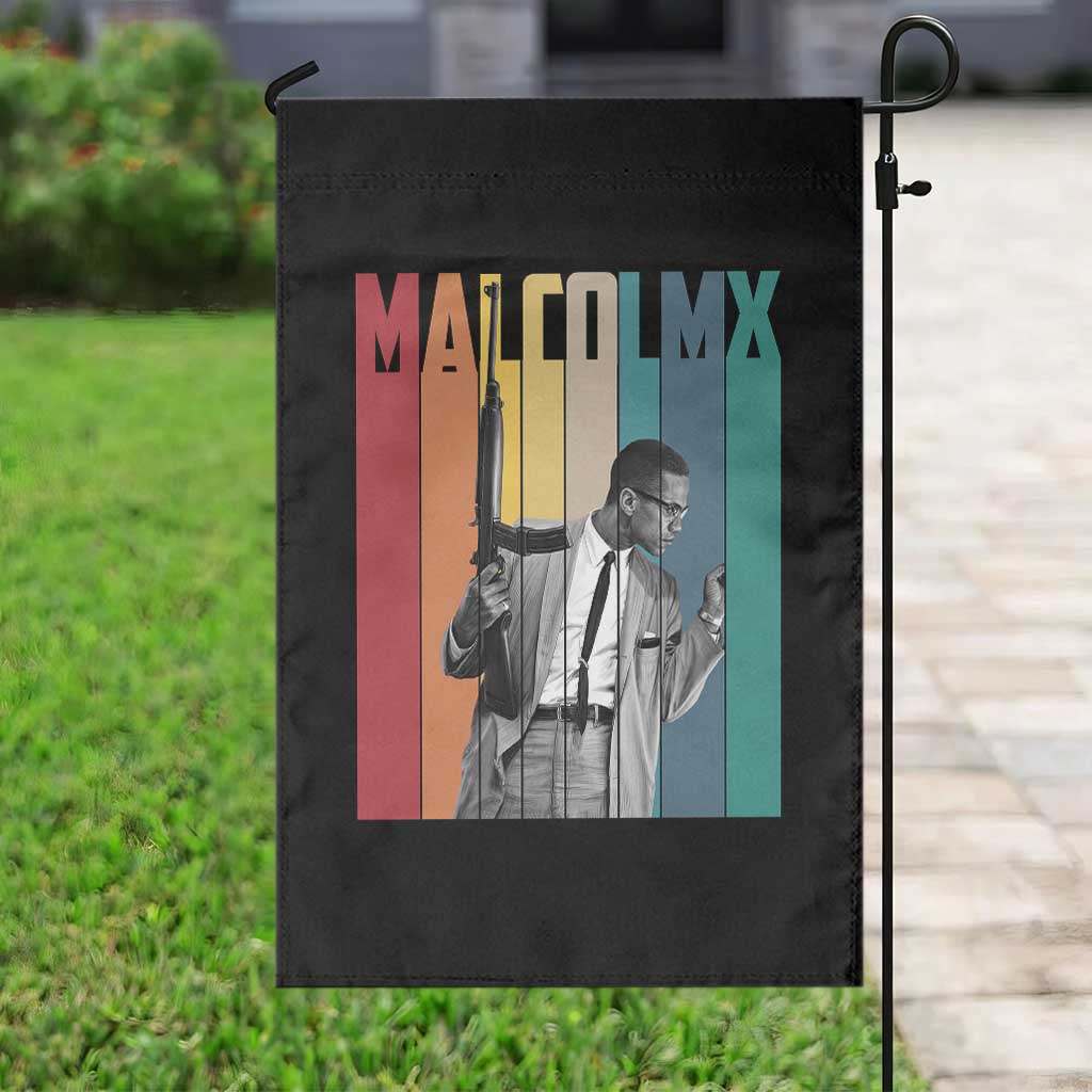 Malcolm X Garden Flag Retro Portrait Black Empowerment Heritage Gift - Wonder Print Shop