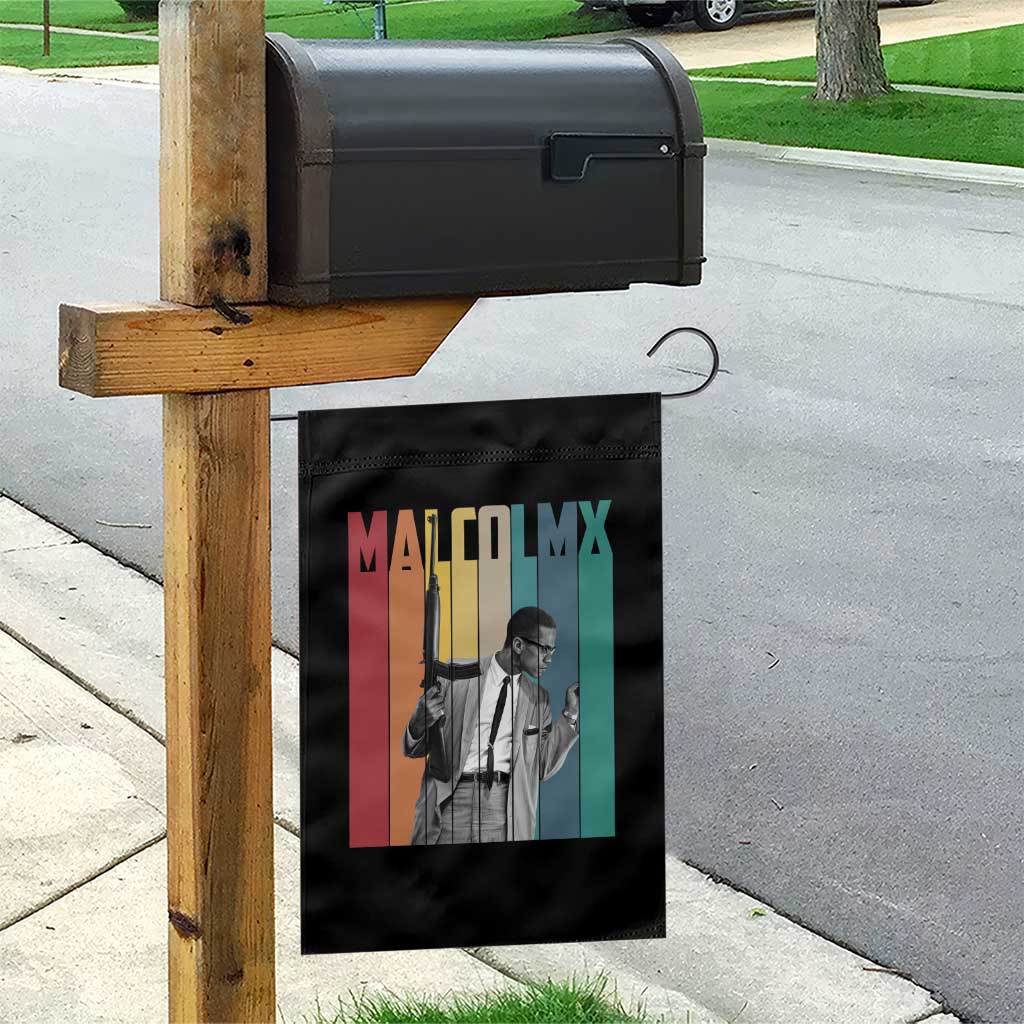 Malcolm X Garden Flag Retro Portrait Black Empowerment Heritage Gift - Wonder Print Shop