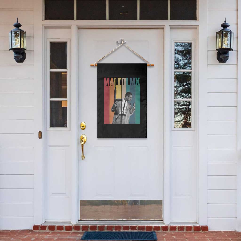 Malcolm X Garden Flag Retro Portrait Black Empowerment Heritage Gift - Wonder Print Shop