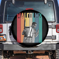 Malcolm X Spare Tire Cover Retro Portrait Black Empowerment Heritage Gift - Wonder Print Shop