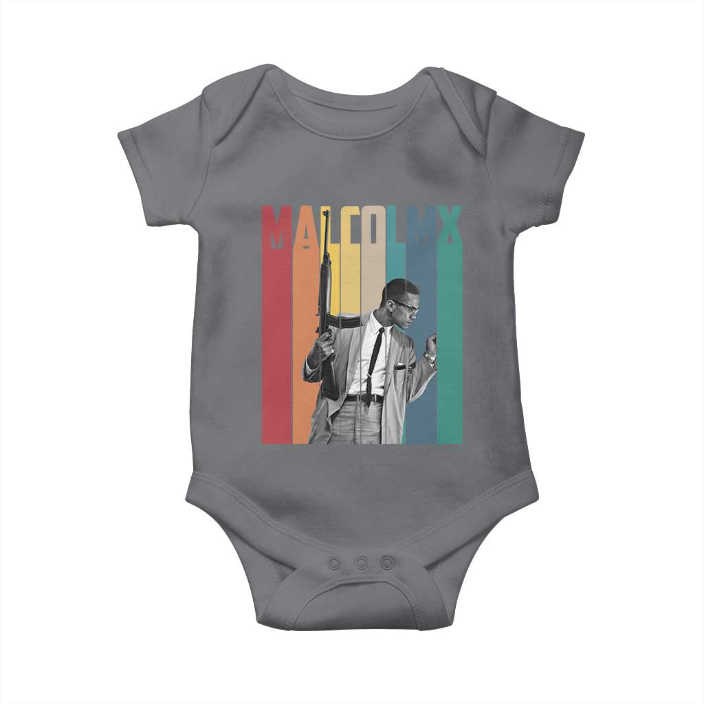 Malcolm X Baby Onesie Retro Portrait Black Empowerment Heritage Gift - Wonder Print Shop
