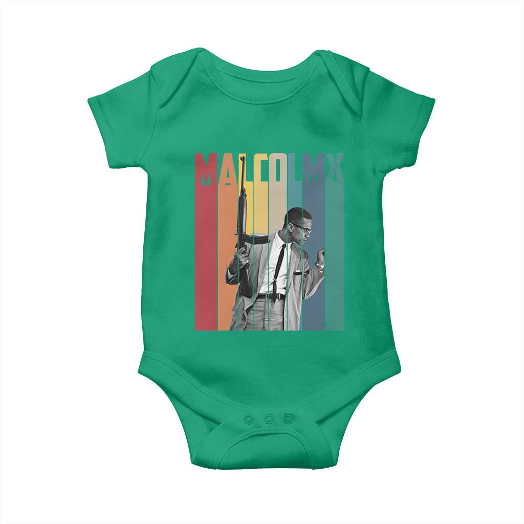 Malcolm X Baby Onesie Retro Portrait Black Empowerment Heritage Gift - Wonder Print Shop