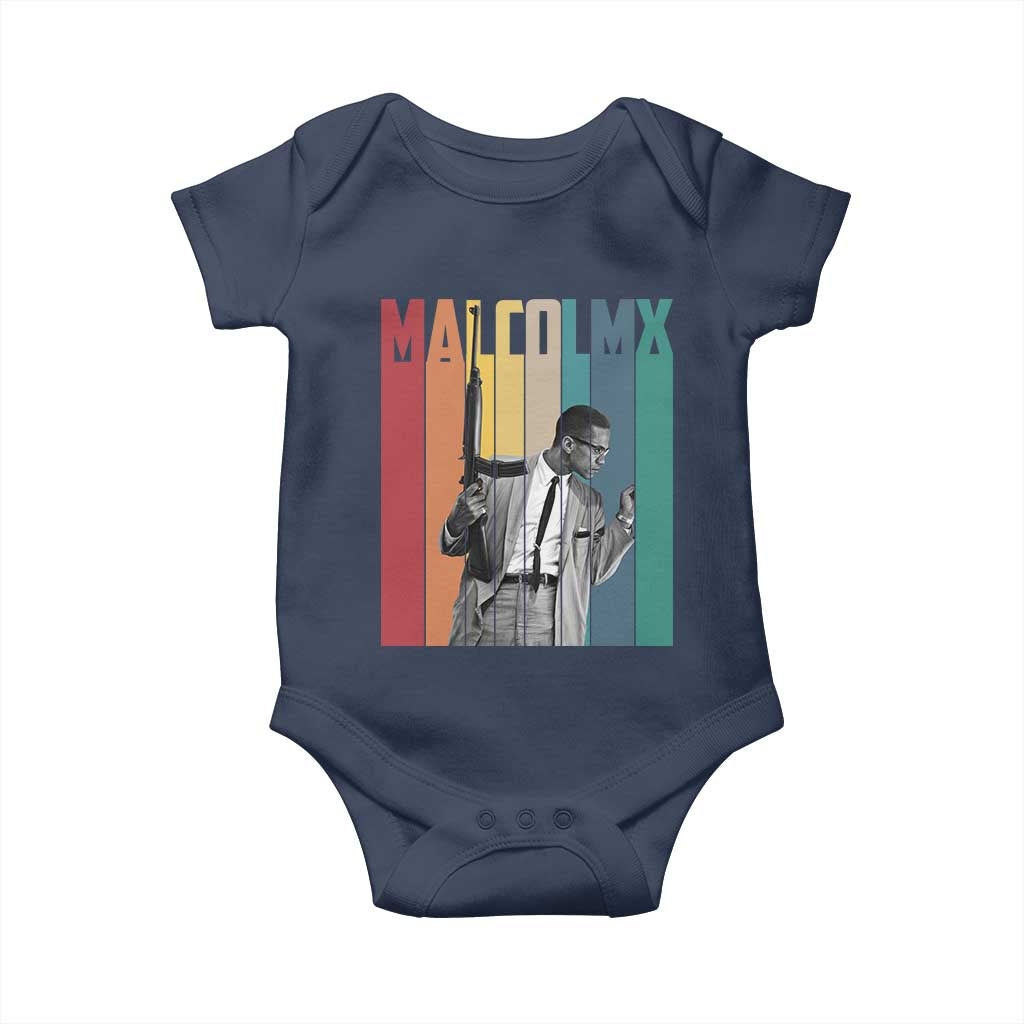 Malcolm X Baby Onesie Retro Portrait Black Empowerment Heritage Gift - Wonder Print Shop
