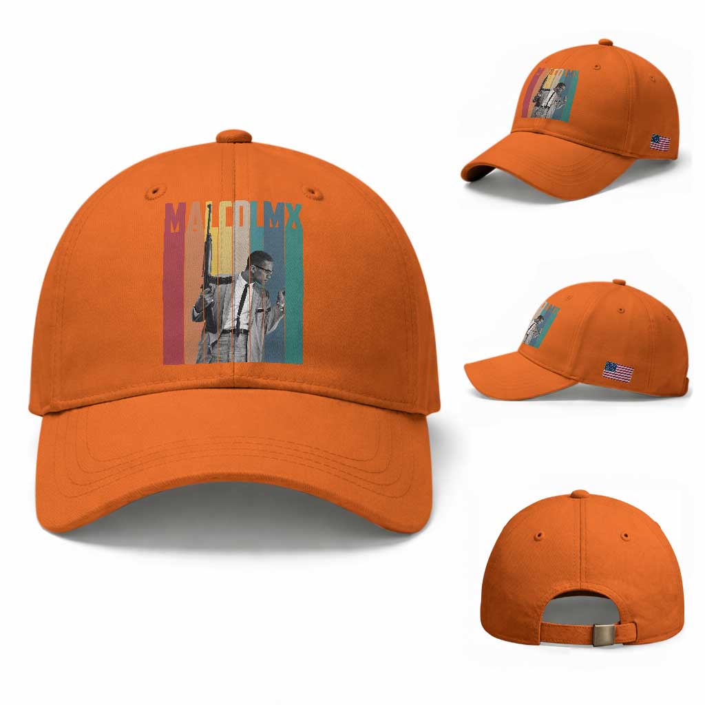 Malcolm X Baseball Cap Retro Portrait Black Empowerment Heritage Gift