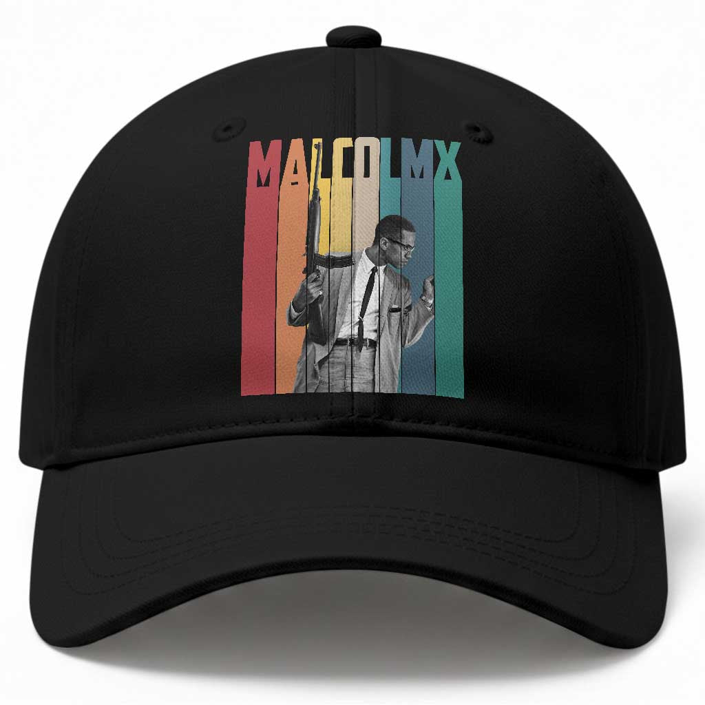 Malcolm X Baseball Cap Retro Portrait Black Empowerment Heritage Gift