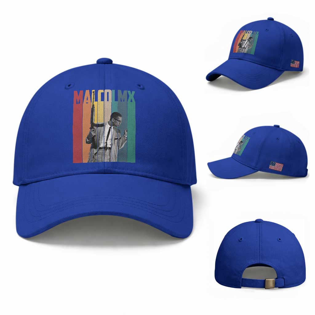 Malcolm X Baseball Cap Retro Portrait Black Empowerment Heritage Gift