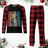 Malcolm X Plaid Pajama Set Retro Portrait Black Empowerment Heritage Gift - Wonder Print Shop