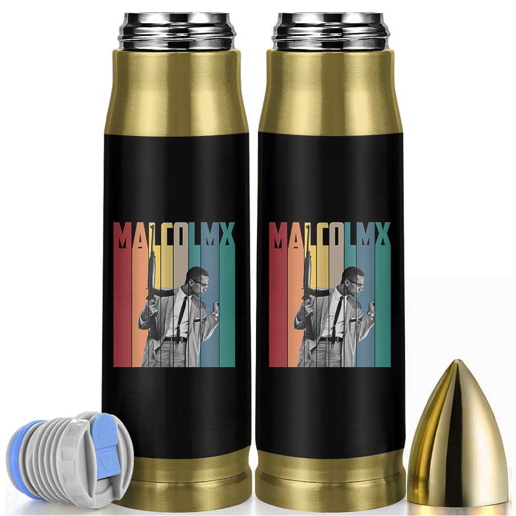 Malcolm X Bullet Tumbler Retro Portrait Black Empowerment Heritage Gift - Wonder Print Shop