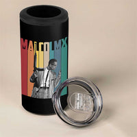 Malcolm X 4 in 1 Can Cooler Tumbler Retro Portrait Black Empowerment Heritage Gift - Wonder Print Shop