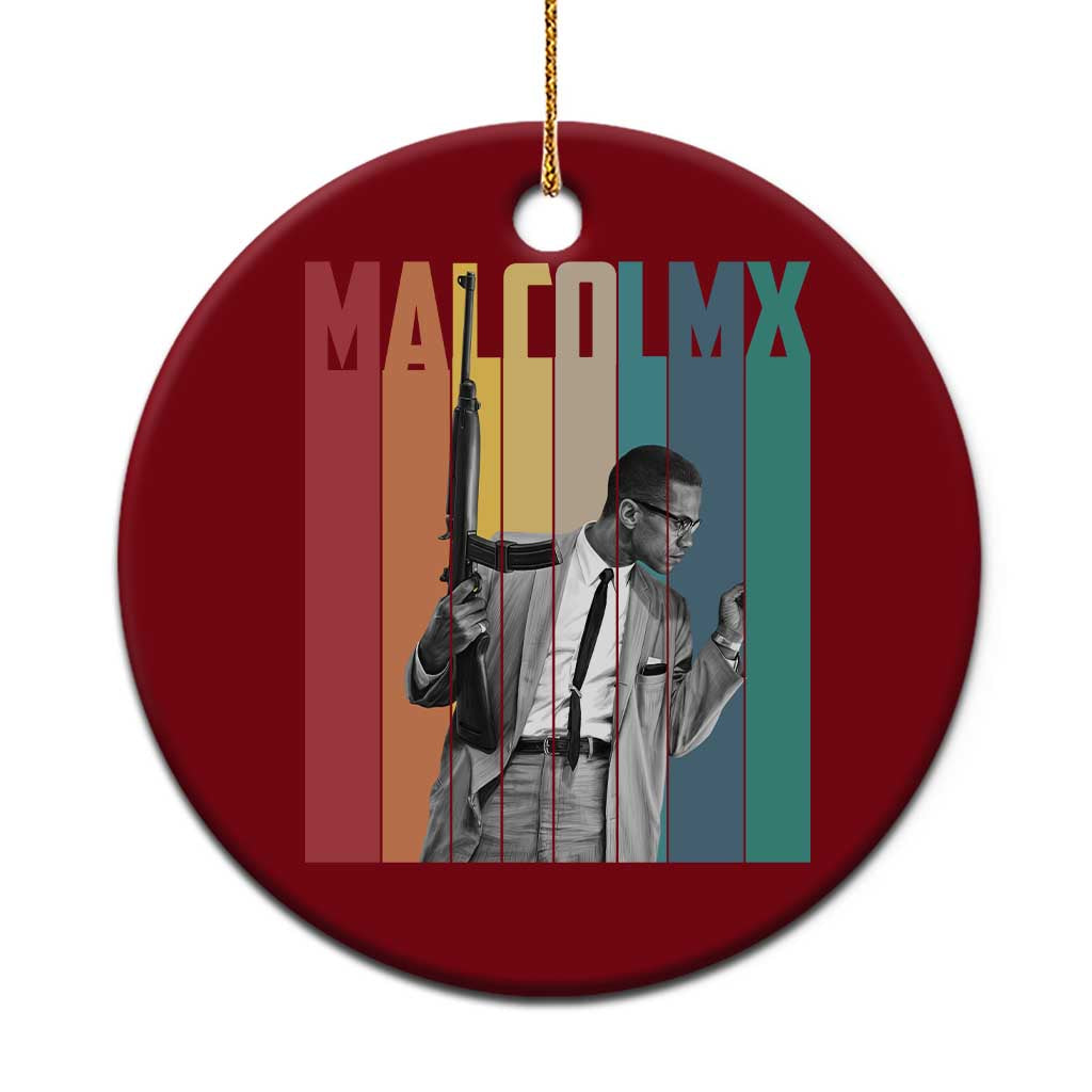Malcolm X Ceramic Ornament Retro Portrait Black Empowerment Heritage Gift - Wonder Print Shop