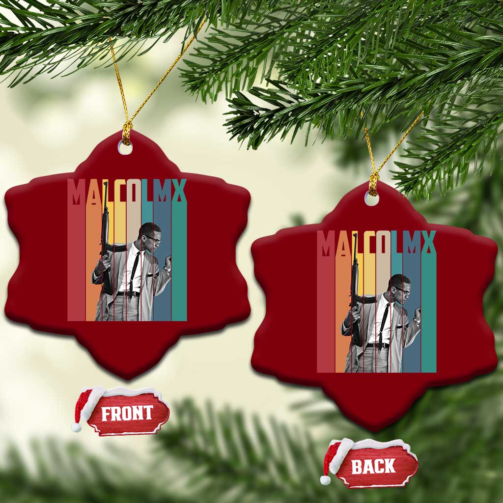 Malcolm X Ceramic Ornament Retro Portrait Black Empowerment Heritage Gift - Wonder Print Shop