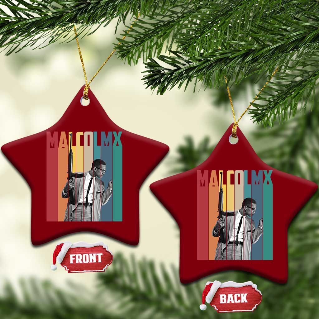 Malcolm X Ceramic Ornament Retro Portrait Black Empowerment Heritage Gift - Wonder Print Shop