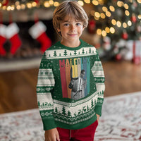 Malcolm X Ugly Christmas Sweater Retro Portrait Black Empowerment Heritage Gift - Wonder Print Shop