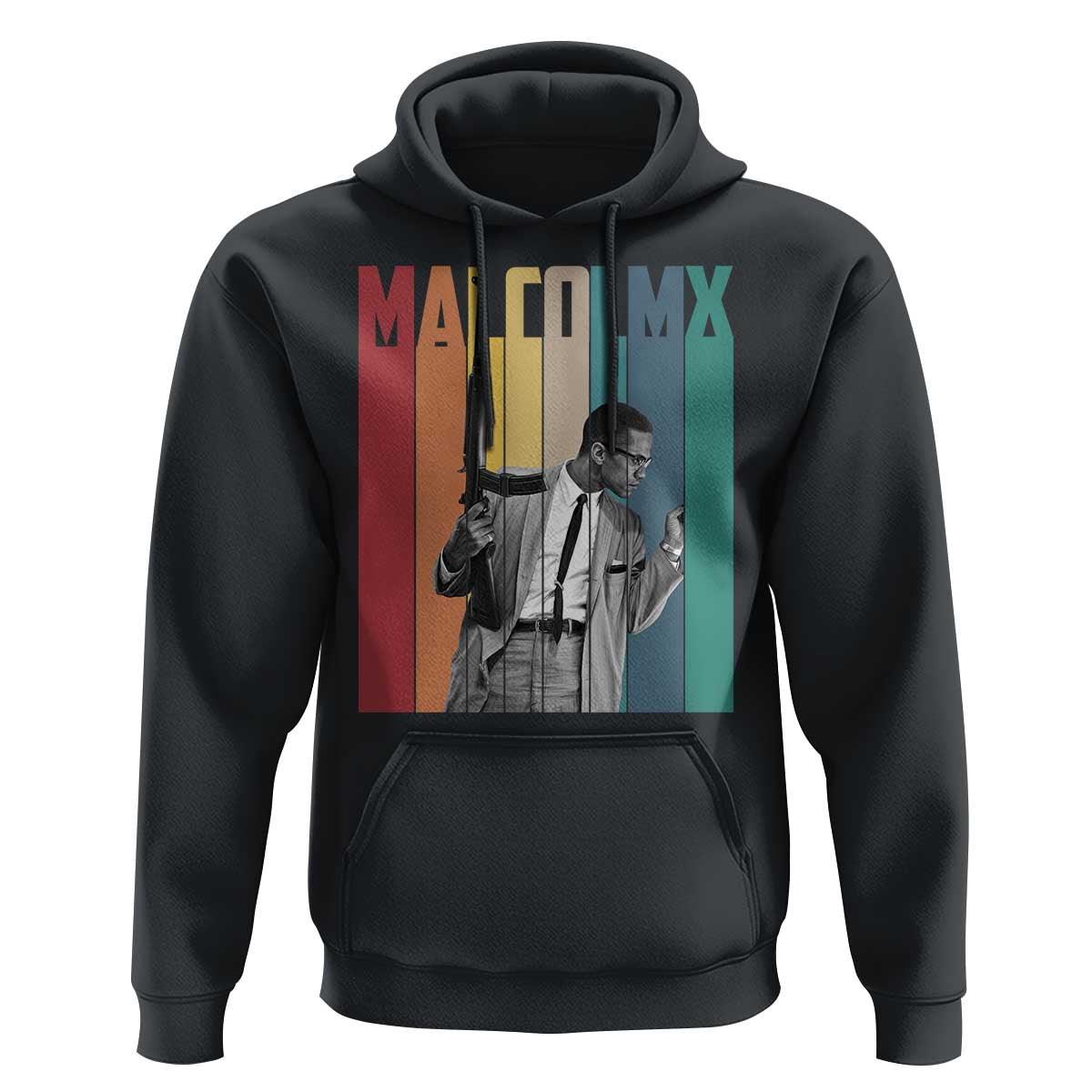 Malcolm X Hoodie Retro Portrait Black Empowerment Heritage Gift - Wonder Print Shop