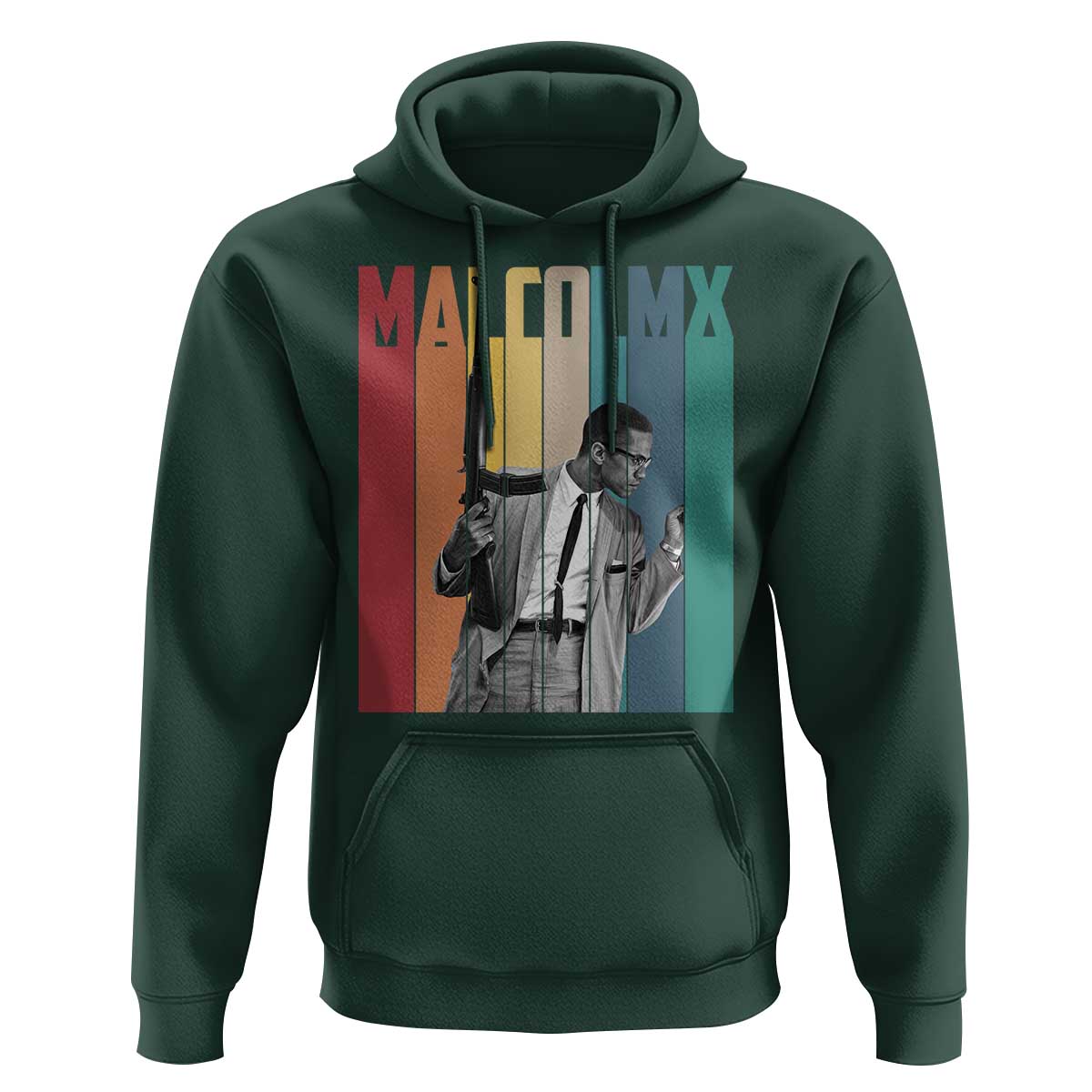 Malcolm X Hoodie Retro Portrait Black Empowerment Heritage Gift - Wonder Print Shop