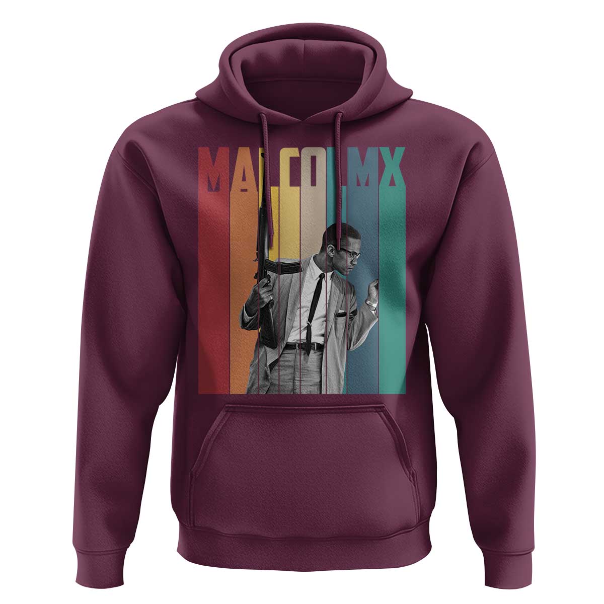 Malcolm X Hoodie Retro Portrait Black Empowerment Heritage Gift - Wonder Print Shop