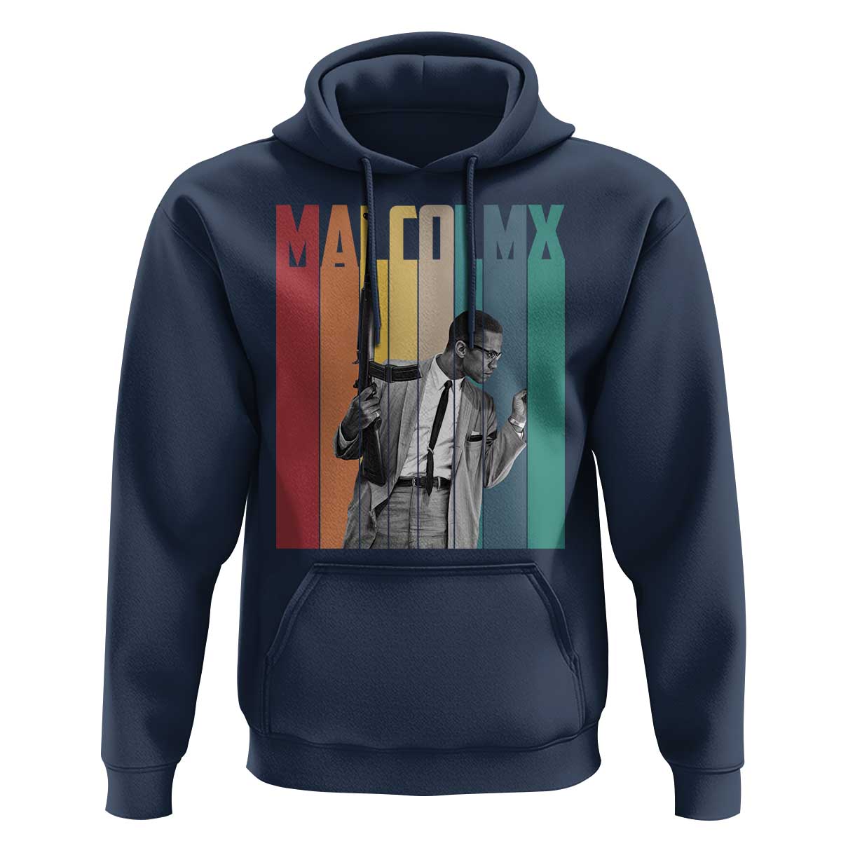 Malcolm X Hoodie Retro Portrait Black Empowerment Heritage Gift - Wonder Print Shop