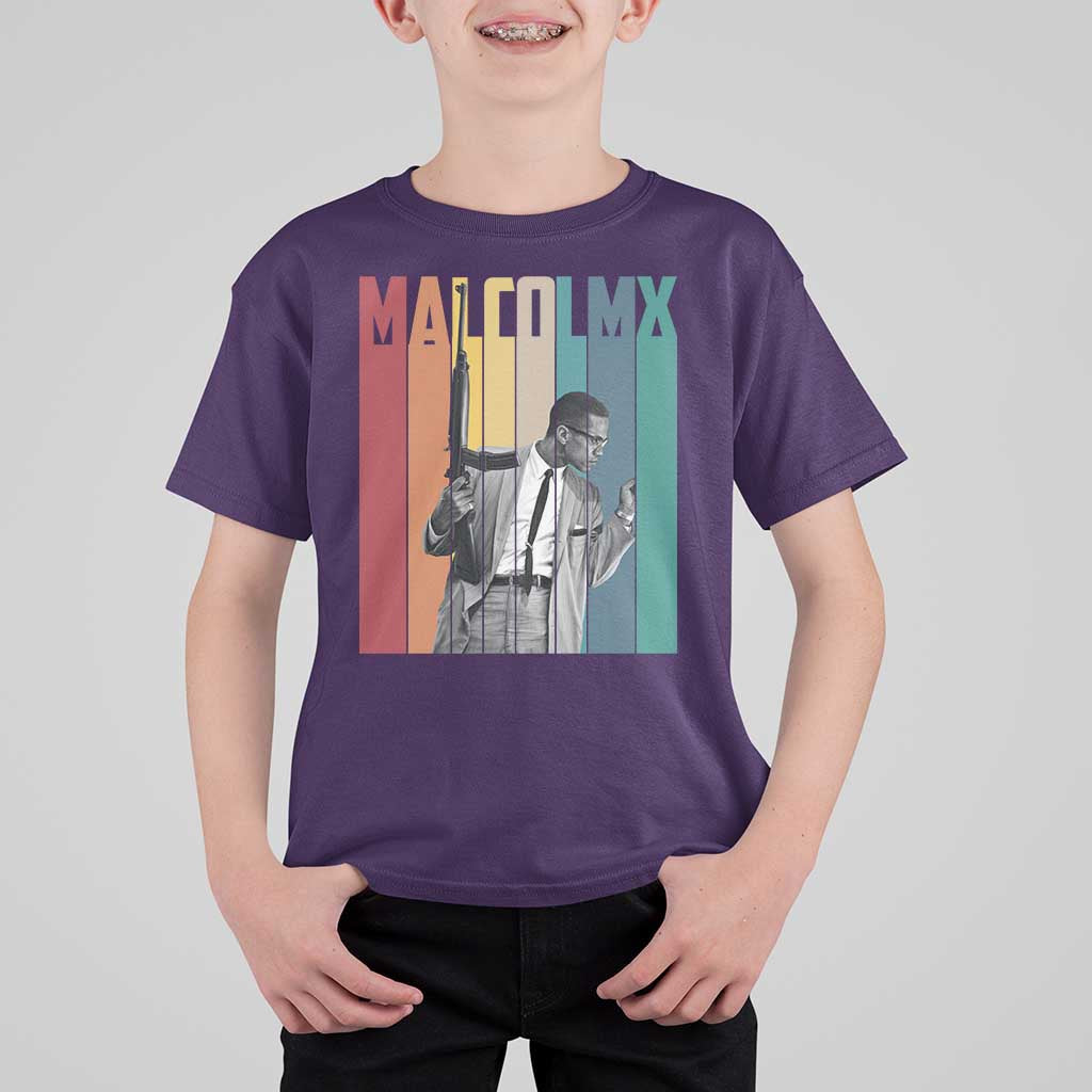 Malcolm X T Shirt For Kid Retro Portrait Black Empowerment Heritage Gift - Wonder Print Shop
