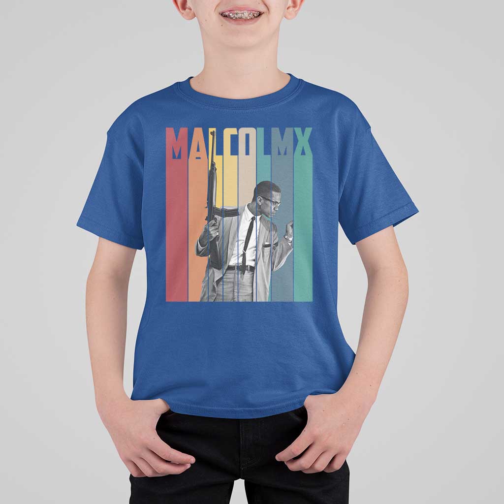 Malcolm X T Shirt For Kid Retro Portrait Black Empowerment Heritage Gift - Wonder Print Shop