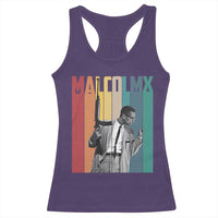 Malcolm X Racerback Tank Top Retro Portrait Black Empowerment Heritage Gift - Wonder Print Shop