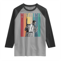 Malcolm X Raglan Shirt Retro Portrait Black Empowerment Heritage Gift - Wonder Print Shop