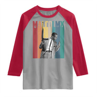 Malcolm X Raglan Shirt Retro Portrait Black Empowerment Heritage Gift - Wonder Print Shop