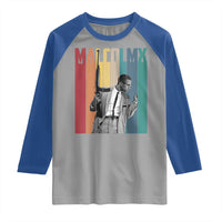 Malcolm X Raglan Shirt Retro Portrait Black Empowerment Heritage Gift - Wonder Print Shop