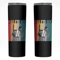 Malcolm X Skinny Tumbler Retro Portrait Black Empowerment Heritage Gift - Wonder Print Shop