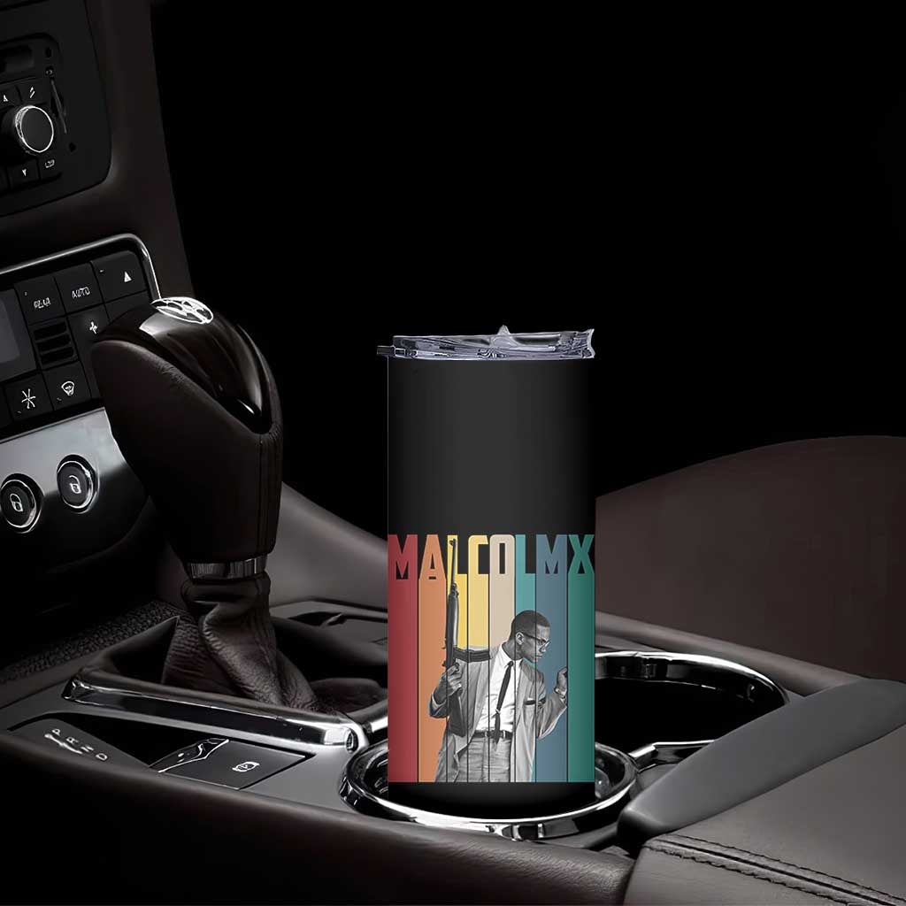 Malcolm X Skinny Tumbler Retro Portrait Black Empowerment Heritage Gift - Wonder Print Shop