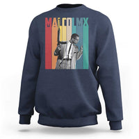 Malcolm X Sweatshirt Retro Portrait Black Empowerment Heritage Gift - Wonder Print Shop