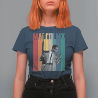 Malcolm X T Shirt For Women Retro Portrait Black Empowerment Heritage Gift - Wonder Print Shop