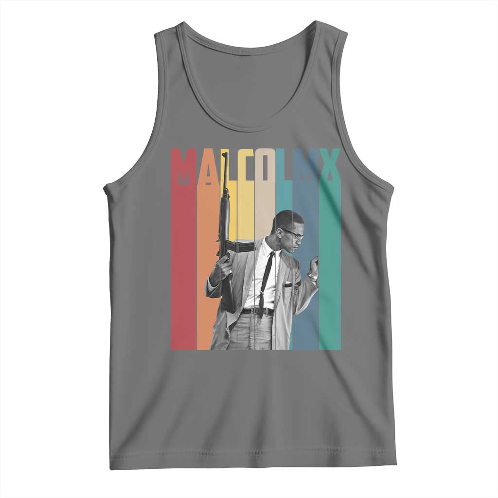 Malcolm X Tank Top Retro Portrait Black Empowerment Heritage Gift - Wonder Print Shop