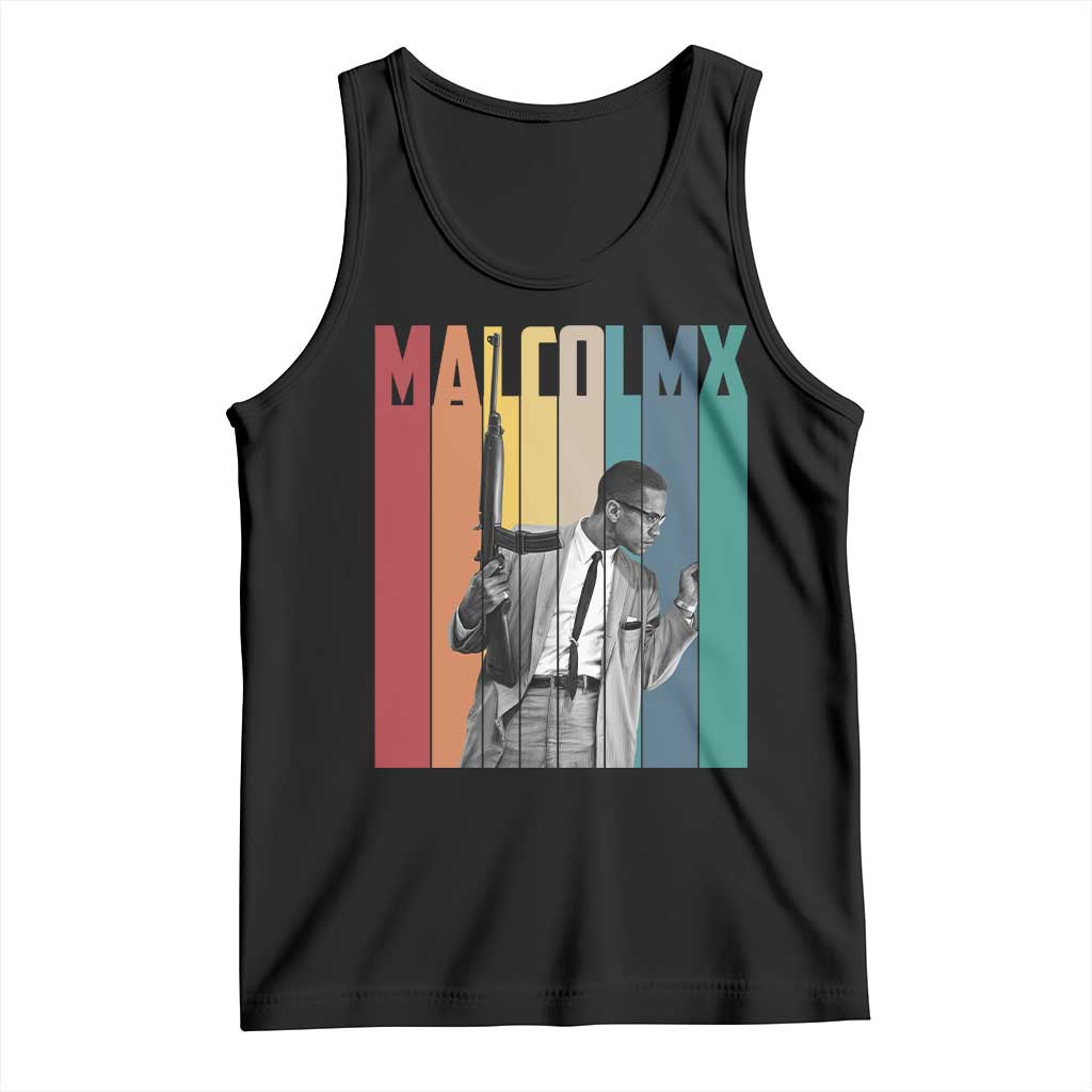 Malcolm X Tank Top Retro Portrait Black Empowerment Heritage Gift - Wonder Print Shop