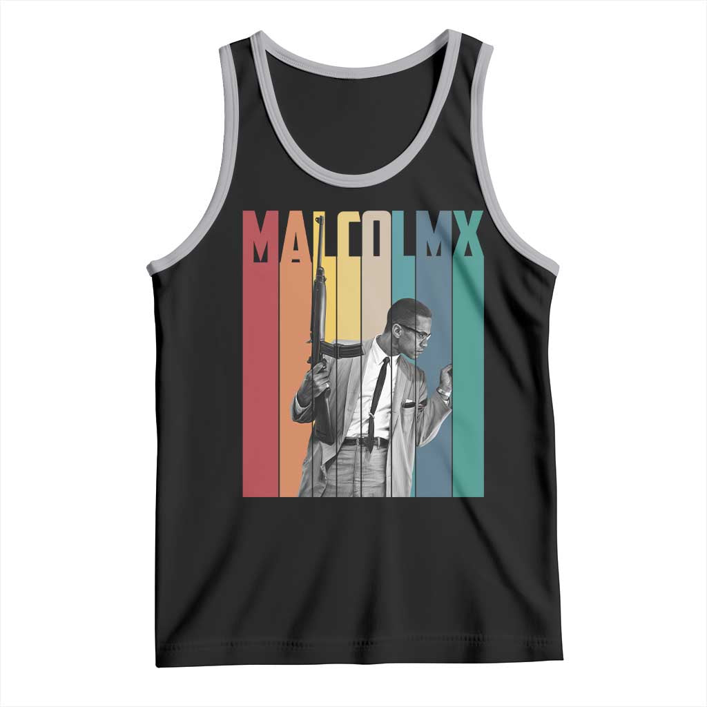 Malcolm X Tank Top Retro Portrait Black Empowerment Heritage Gift - Wonder Print Shop