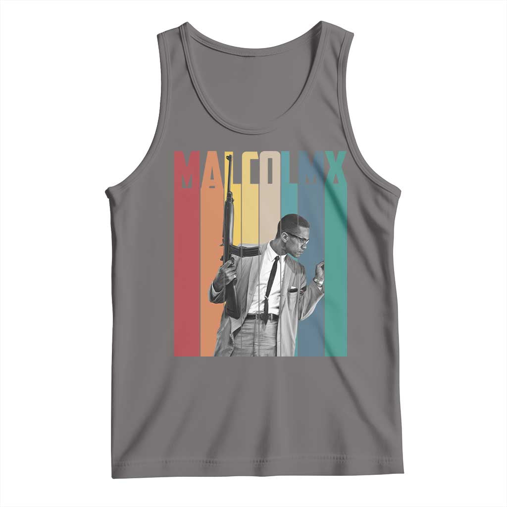 Malcolm X Tank Top Retro Portrait Black Empowerment Heritage Gift - Wonder Print Shop