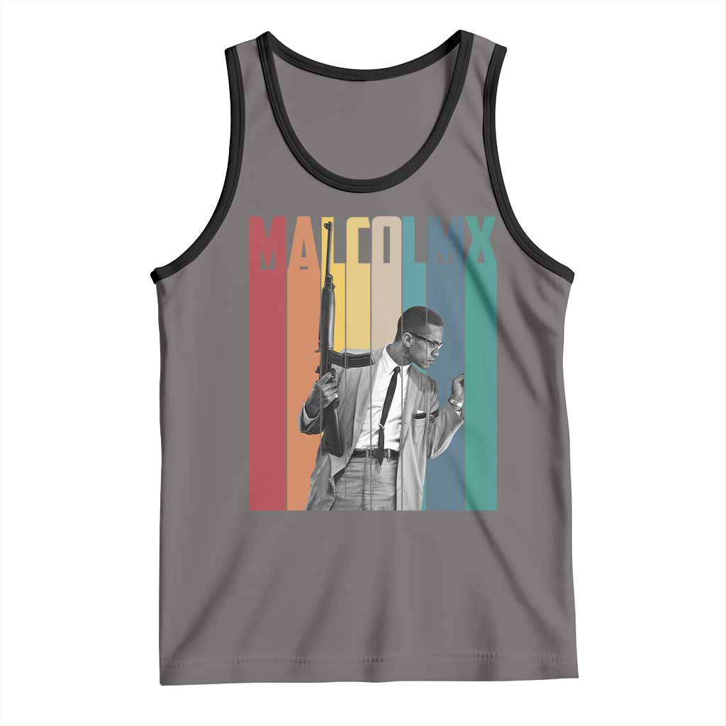 Malcolm X Tank Top Retro Portrait Black Empowerment Heritage Gift - Wonder Print Shop