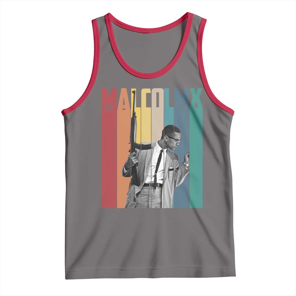 Malcolm X Tank Top Retro Portrait Black Empowerment Heritage Gift - Wonder Print Shop