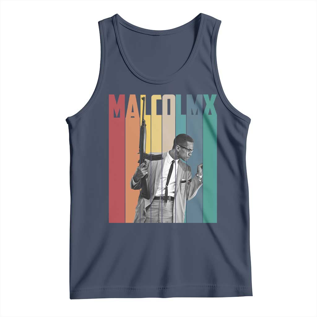 Malcolm X Tank Top Retro Portrait Black Empowerment Heritage Gift - Wonder Print Shop