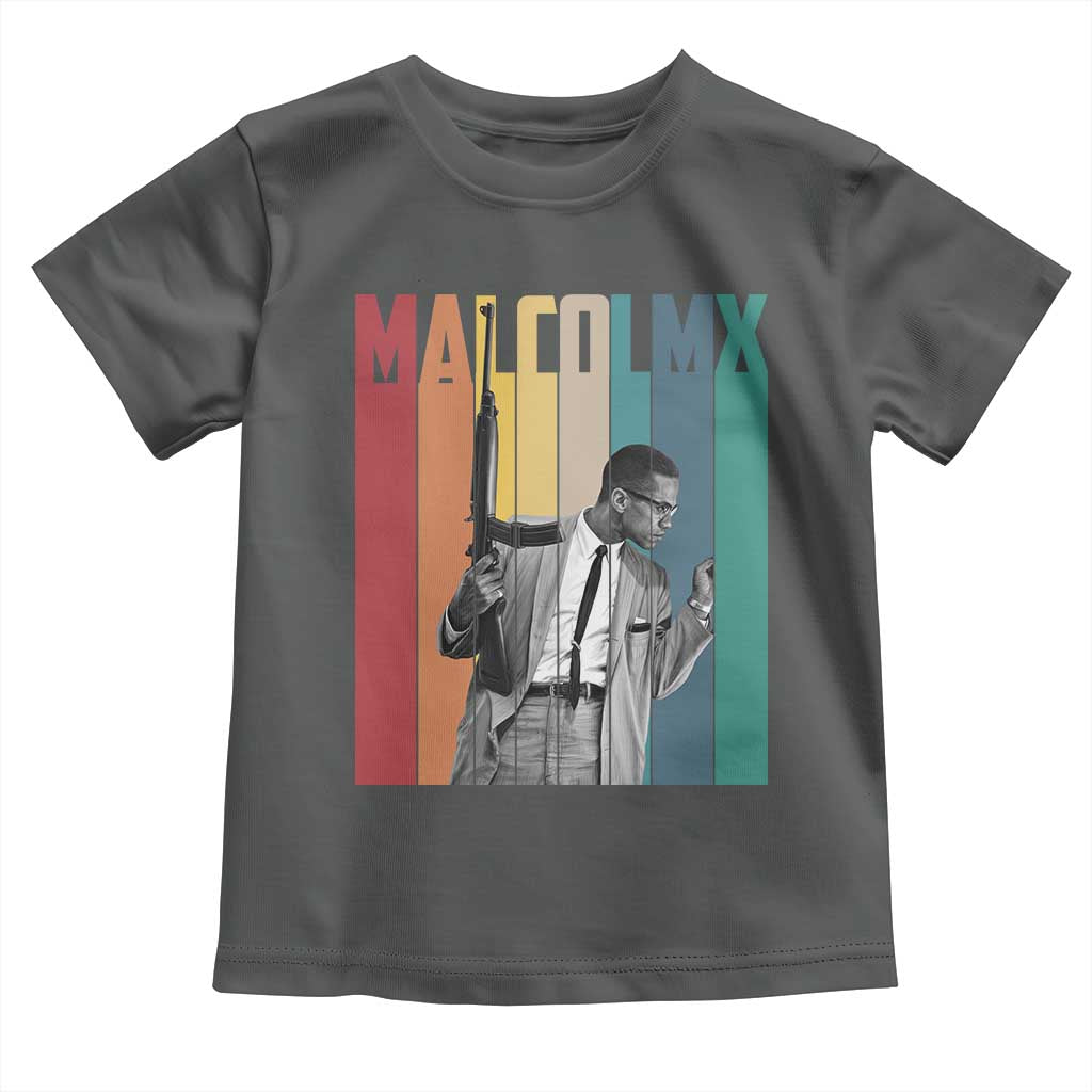 Malcolm X Toddler T Shirt Retro Portrait Black Empowerment Heritage Gift - Wonder Print Shop