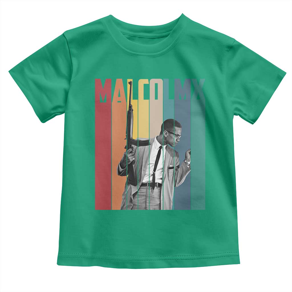 Malcolm X Toddler T Shirt Retro Portrait Black Empowerment Heritage Gift - Wonder Print Shop