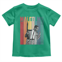 Malcolm X Toddler T Shirt Retro Portrait Black Empowerment Heritage Gift - Wonder Print Shop