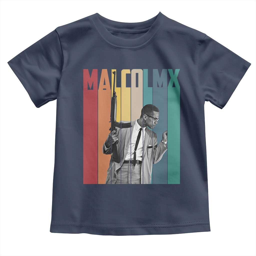 Malcolm X Toddler T Shirt Retro Portrait Black Empowerment Heritage Gift - Wonder Print Shop