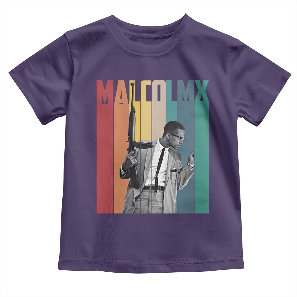 Malcolm X Toddler T Shirt Retro Portrait Black Empowerment Heritage Gift - Wonder Print Shop