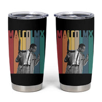 Malcolm X Tumbler Cup Retro Portrait Black Empowerment Heritage Gift - Wonder Print Shop