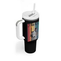 Malcolm X Tumbler With Handle Retro Portrait Black Empowerment Heritage Gift - Wonder Print Shop