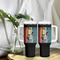 Malcolm X Tumbler With Handle Retro Portrait Black Empowerment Heritage Gift - Wonder Print Shop